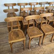 Series of 24 chairs bistrot wood curved 1960