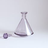 Art deco faceted violet crystal liquor carafe, Bohemia 1930s.
