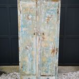Old blue patinated wardrobe