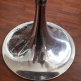 round table tray smoked glass foot tulip chrome vintage 1970