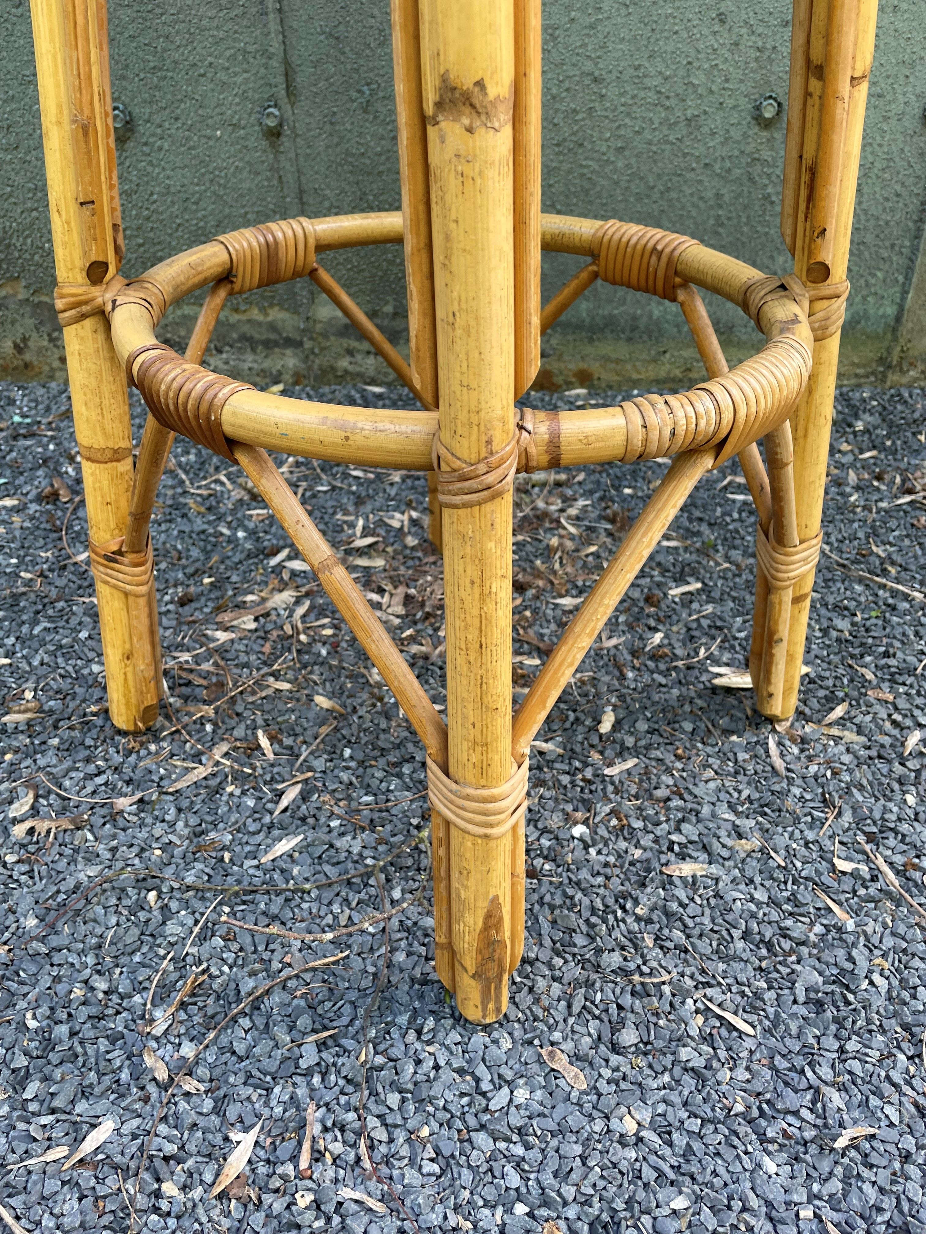 Vintage rattan bar stool