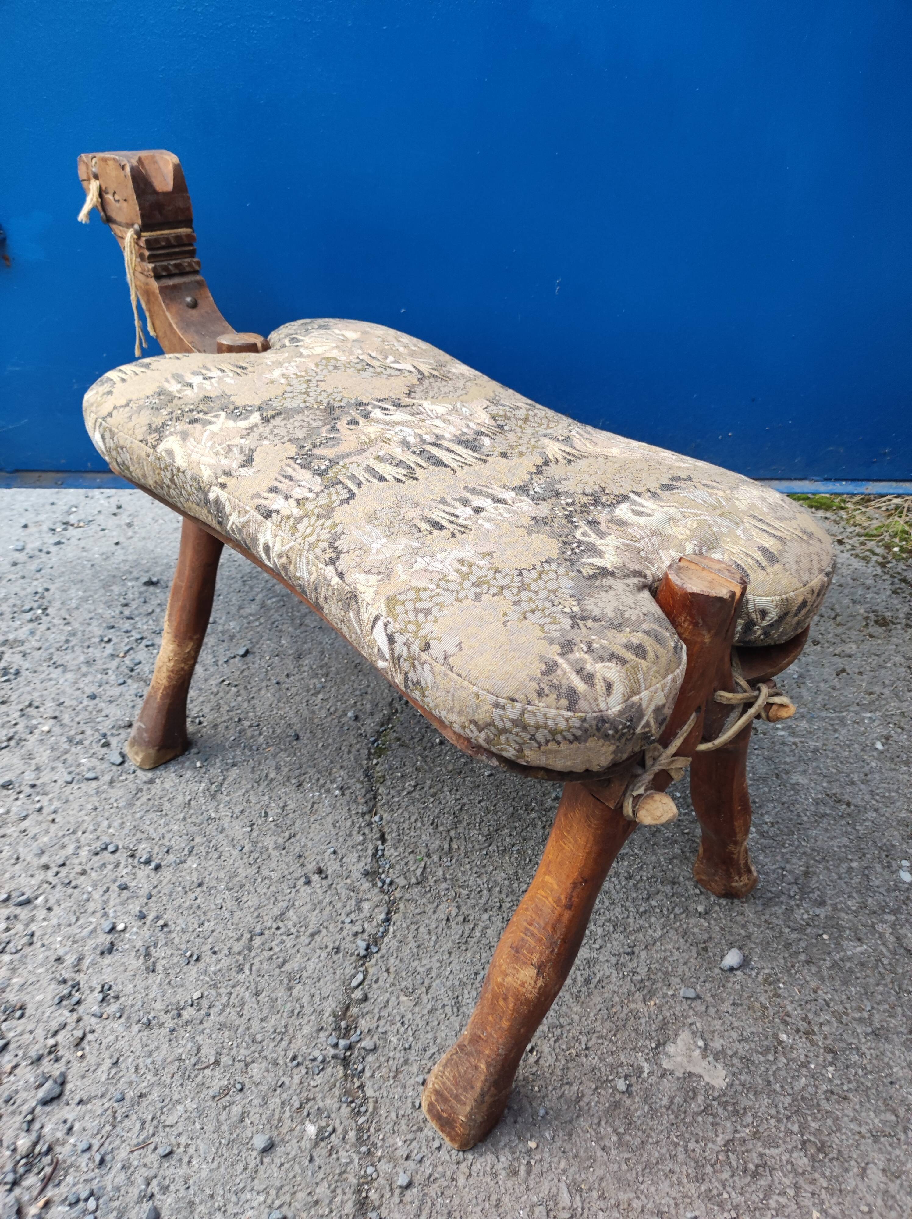 Footrest camel wood ottoman saddle camel oriental style