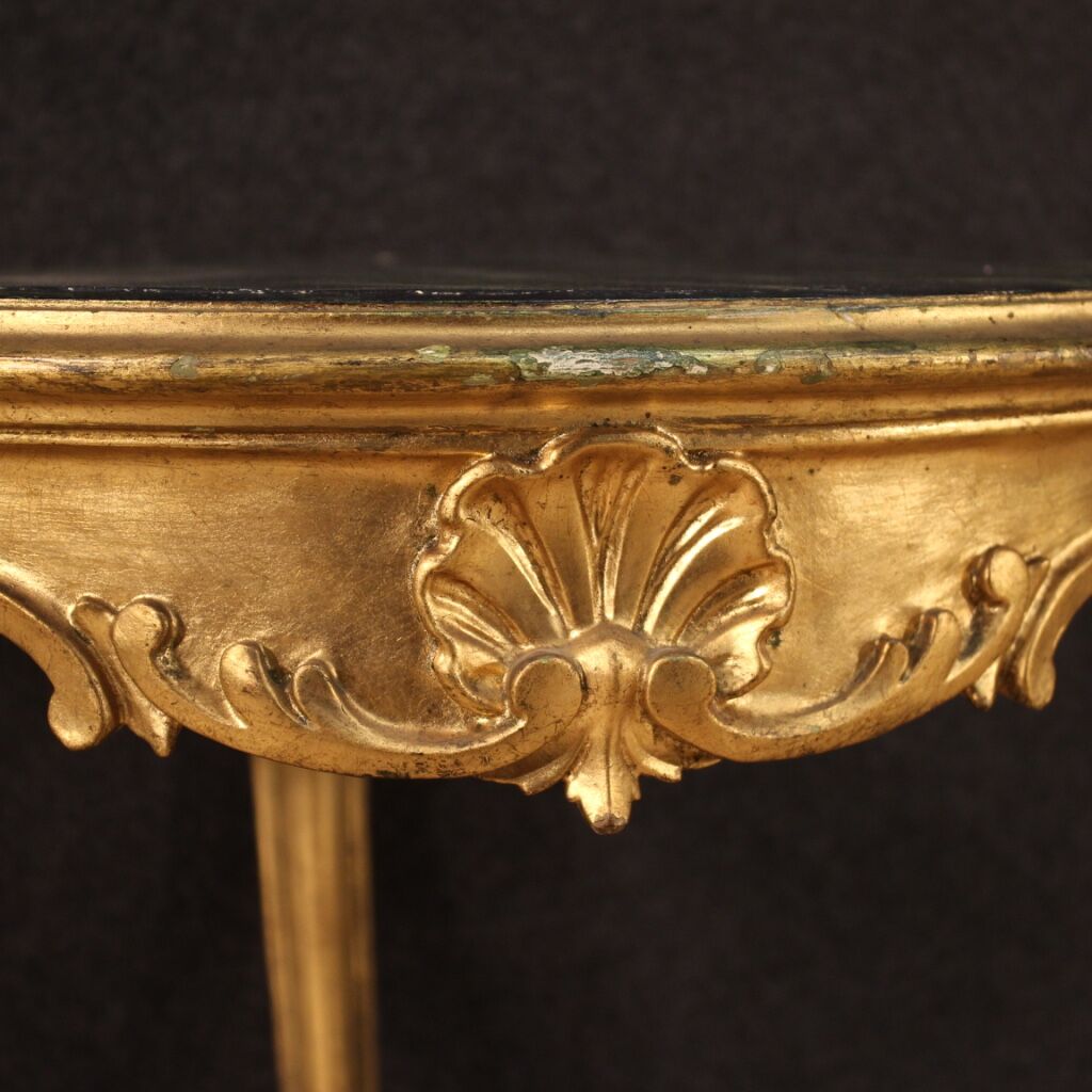 Gilded and lacquered faux marble living room coffee table