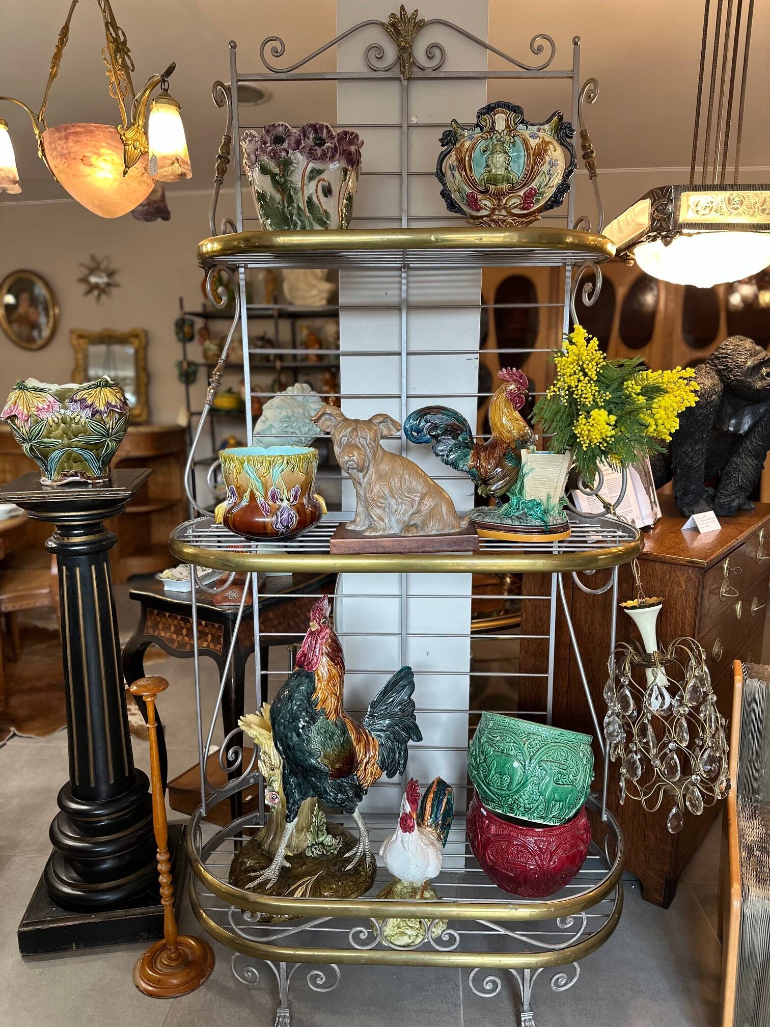 Terracotta dog signed R. Pollin