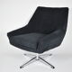 Mid-century armchair Shell, Deutsche Democratic Republic, DDR, 1960s, Black Cord, Chrome