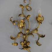 Set of Two Gilt Wall Lamps, Italy, 1960s