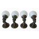 Set of 4 Vintage Lamps Wooden Wall Sconces Rustic Hand-turned Lighting