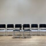 Set Of 8 Chairs By David Rowland (In Black Metal)