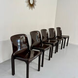 Set of 5 Selene plastic chairs designed by Vico Magistretti Artemide