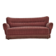 1960s, Danish 3-seater curved sofa, pink-salmon furniture velour, original.