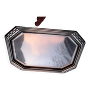 Art Deco silver metal tray with Orbrille house hallmarks