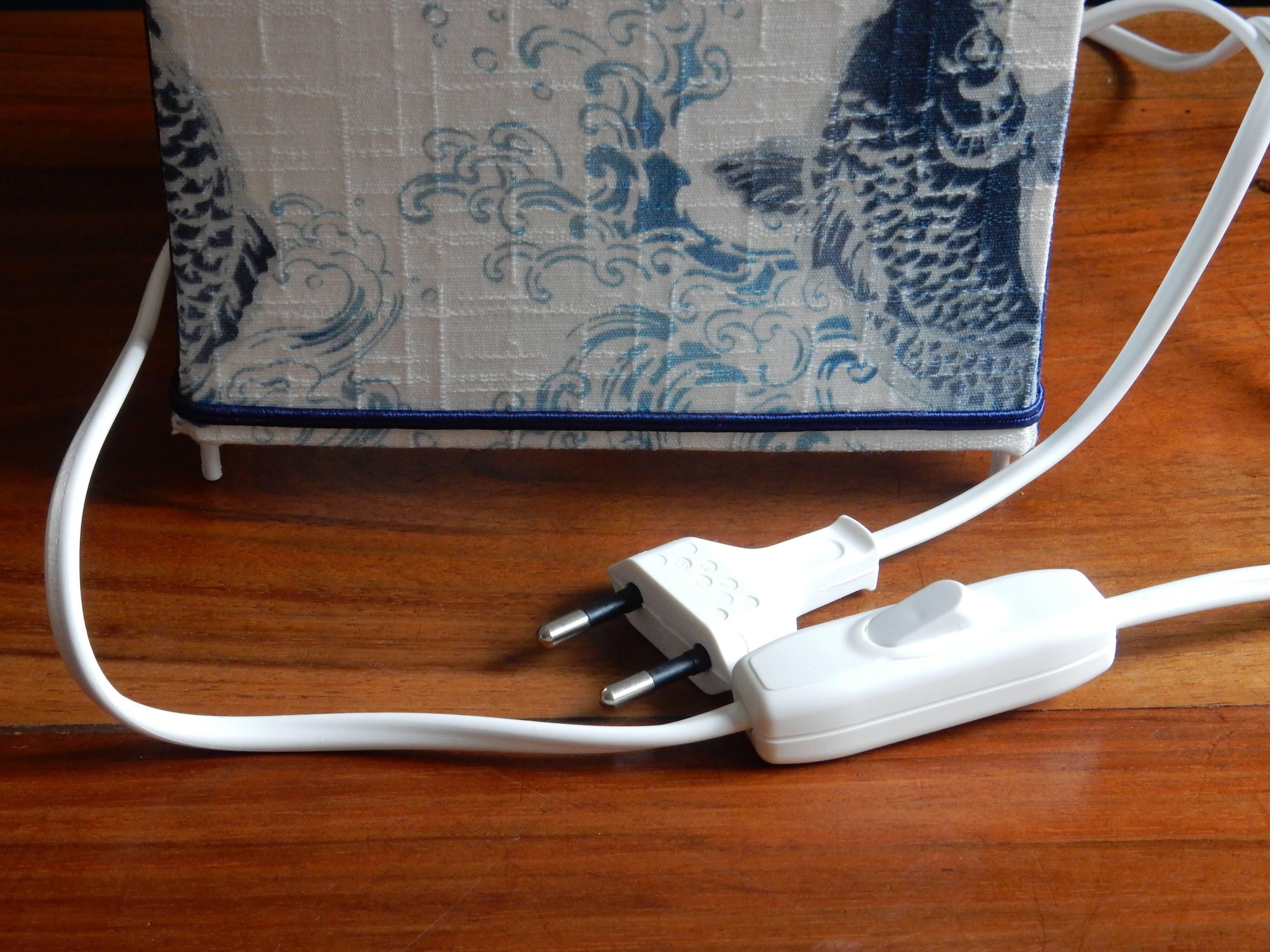 Lantern lamp in vintage Japanese fabric pattern carp koi