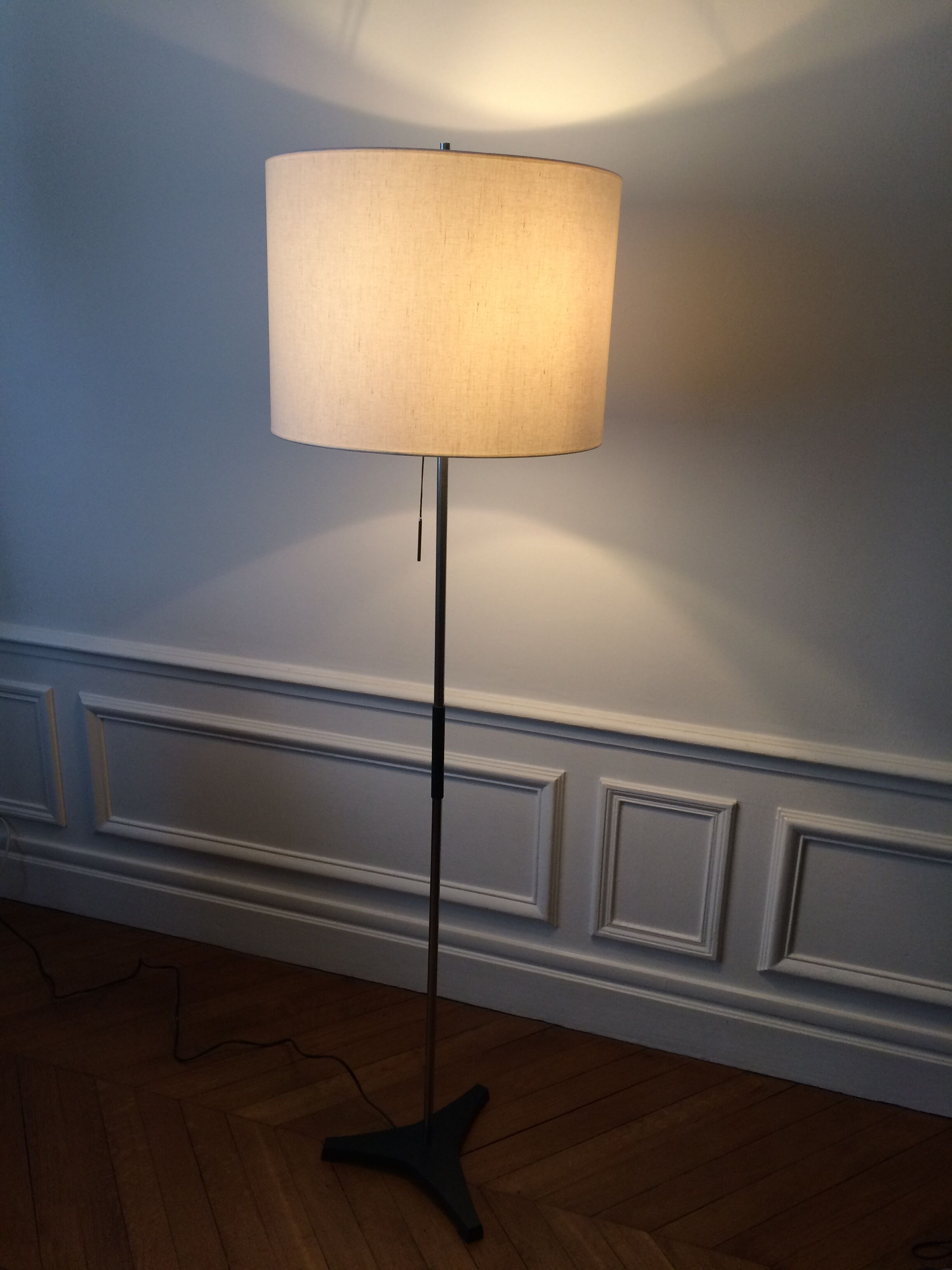 Dutch chrome and cast-iron tripod lamppost - 1960