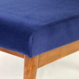 Dark blue velvet lounge chair, 1970s