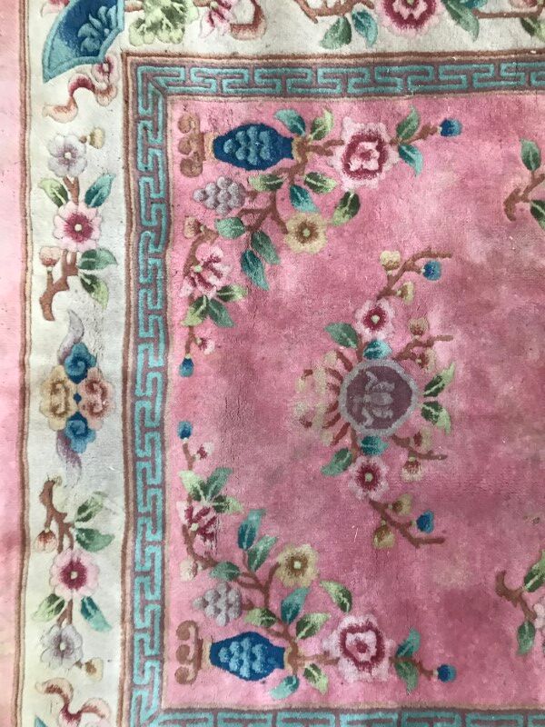Carpet made Chinese vintage hand 140 X 208 cm