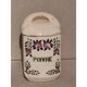 5 old art deco pots in vintage ceramic with spices, flour, pepper, coffee, tea, sugar