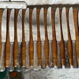 Set of 12 Knives with Silver Metal Handles + Stainless Steel Blades #B339