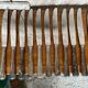 Set of 12 Knives with Silver Metal Handles + Stainless Steel Blades #B339