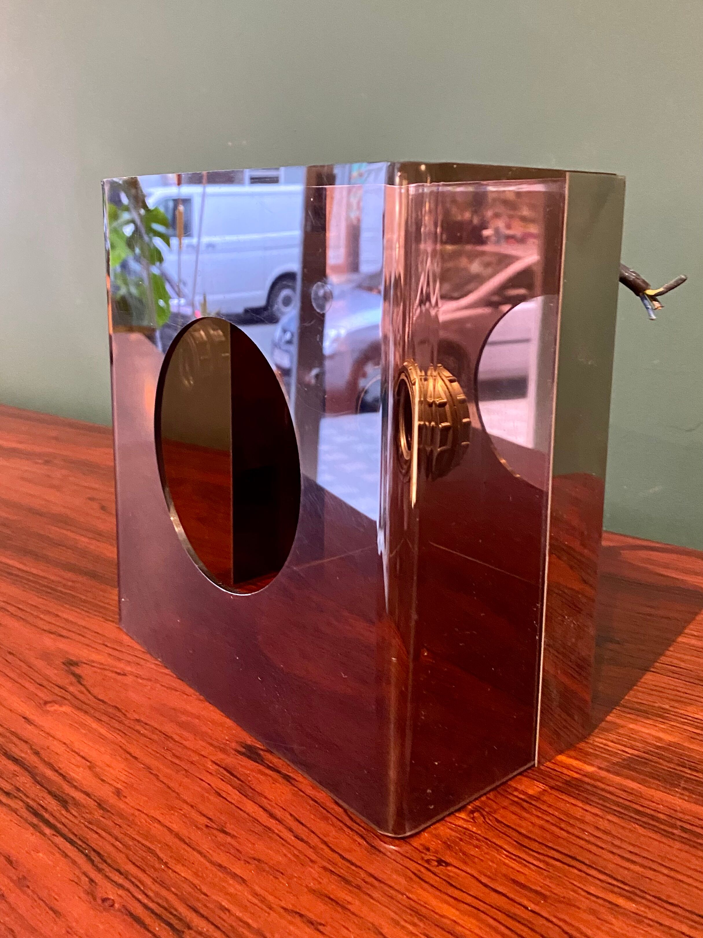 Wall lamp in smoked plexiglass