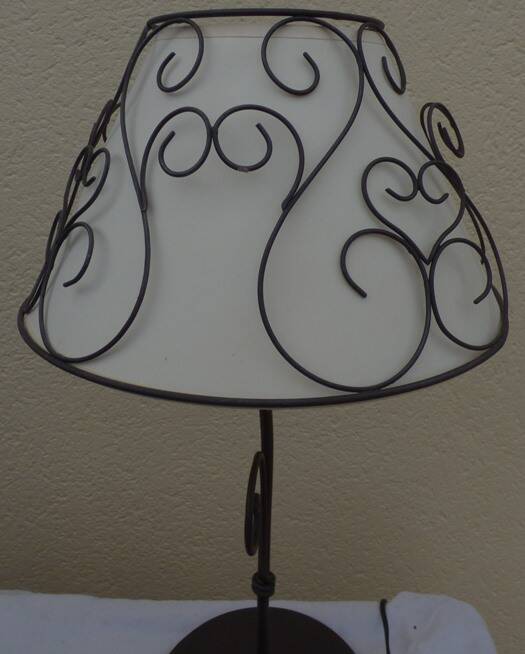 Lamp base and its wrought iron shade