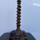 Sculpted wooden lamp with faces, antique.