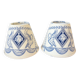 Set of 2 clip lampshades in blue toile de Jouy.