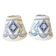 Set of 2 clip lampshades in blue toile de Jouy.