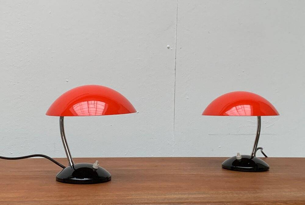 Mid-century minimalist table lamps by Josef Hurka for Drukov, Brno, set of 2.
