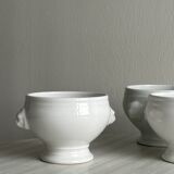 4 white porcelain bowls