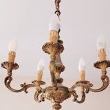 Bronze chandelier 5 branches 60s
