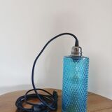Lampe baladeuse en verre bleu vintage