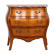 Marquetry Chest of Drawers — Mixed-Wood Veneer, Brass Mounts & Marble Top