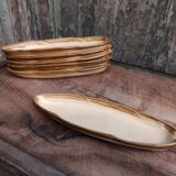 Set of 6 vintage English oval snack plates Active