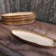 Set of 6 vintage English oval snack plates Active