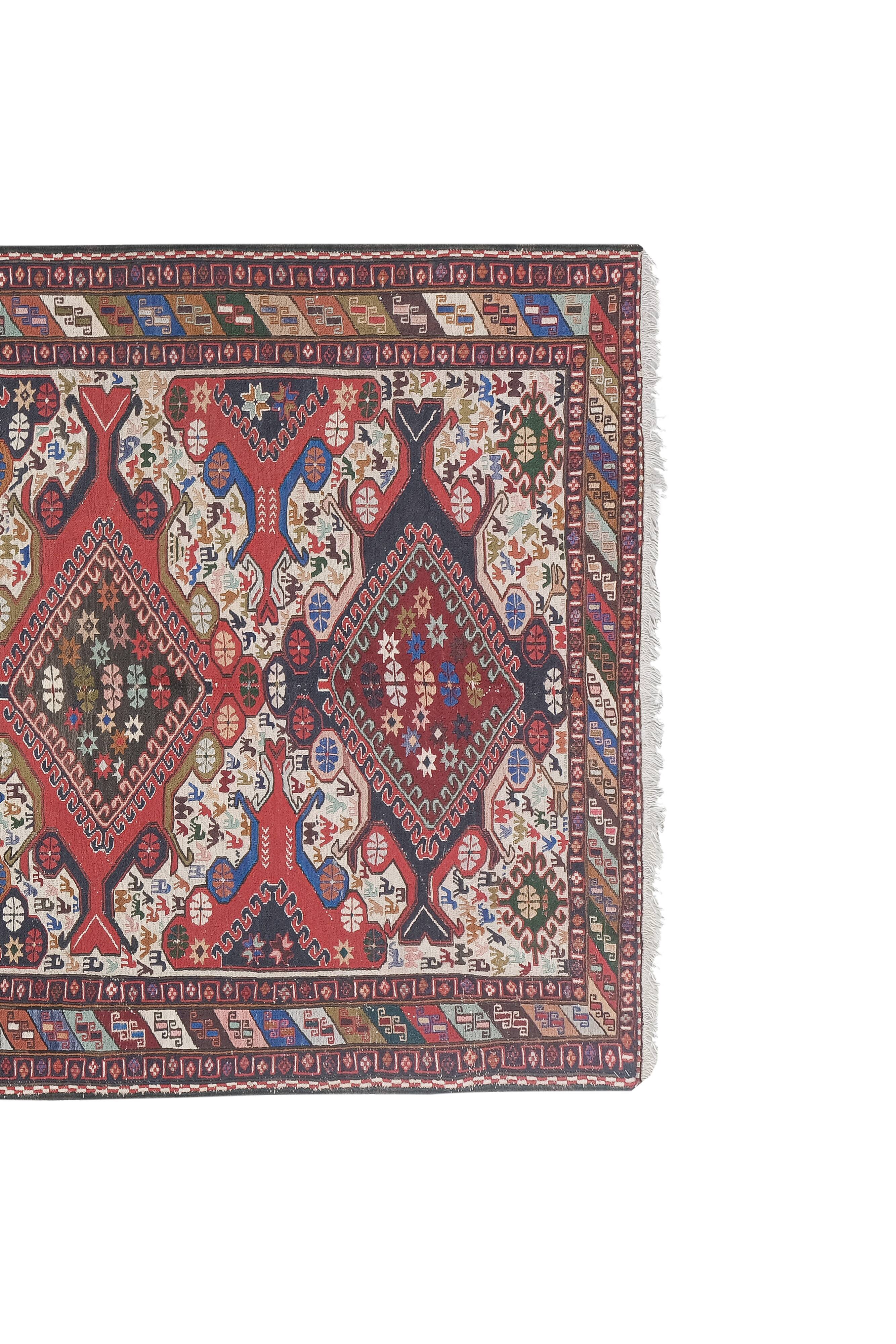 Vintage Turkish rug from Oushak, hand-woven 117x196 cm