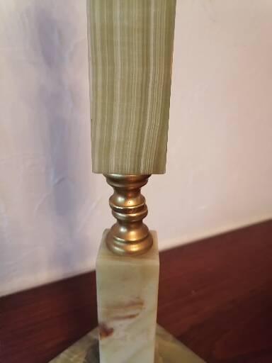 Foot lamp bedside desk onyx brass 1950 60