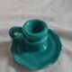 Green vintage ceramic candle holder