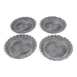 Lot of 4 old baccarat bottle coasters, twisted bamboo model