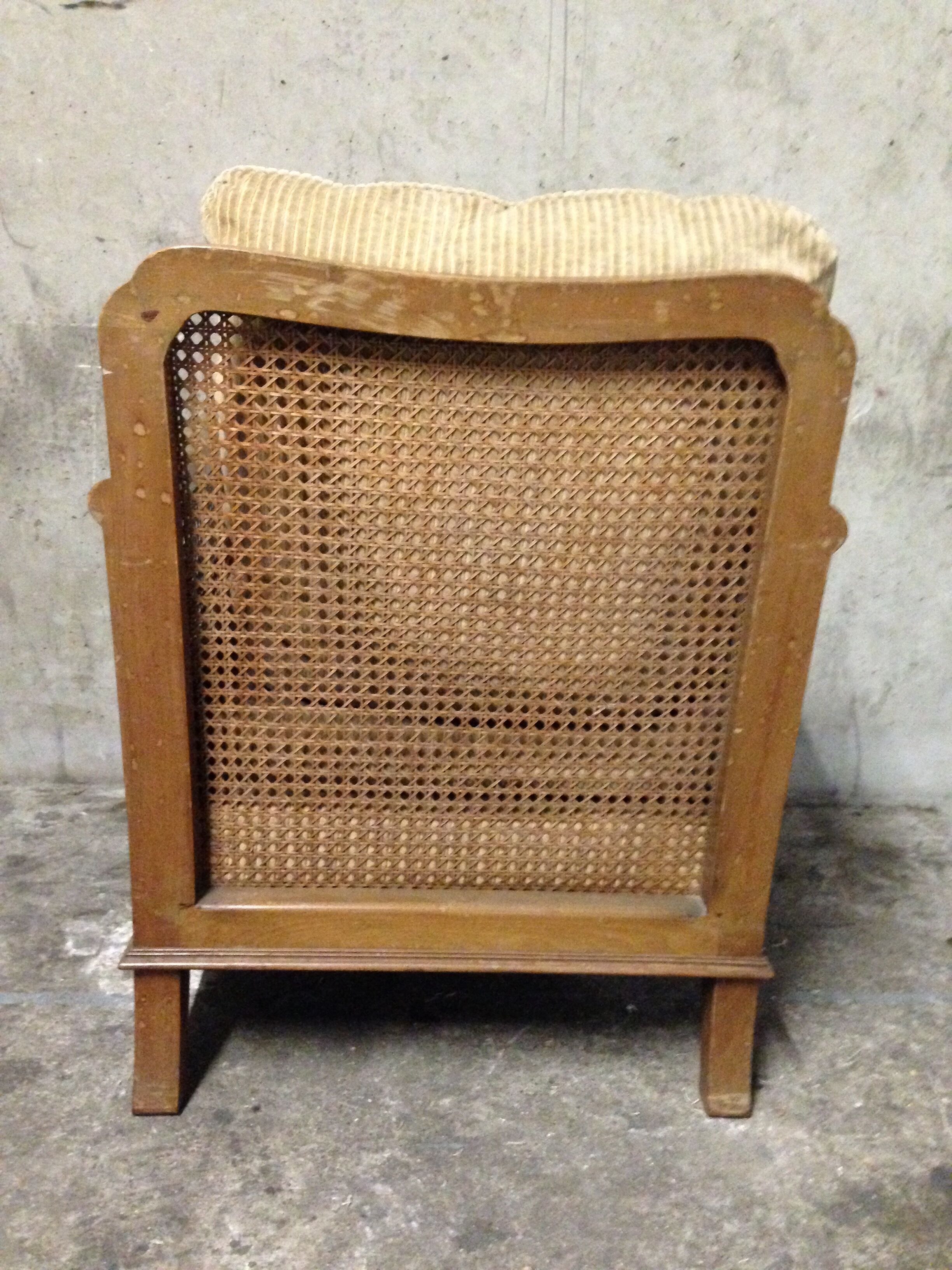 Chair caning velvet 1920 wooden boat