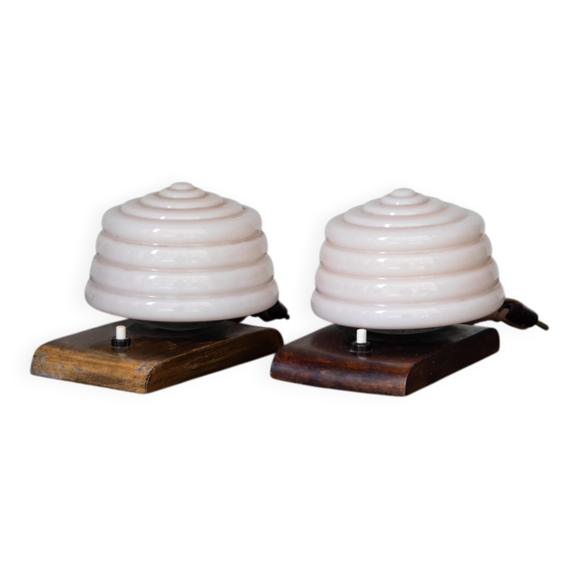 Lampes de table Art Déco en verre de Murano, lot de 2