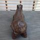 Sculpture hippopotame terre cuite patinée