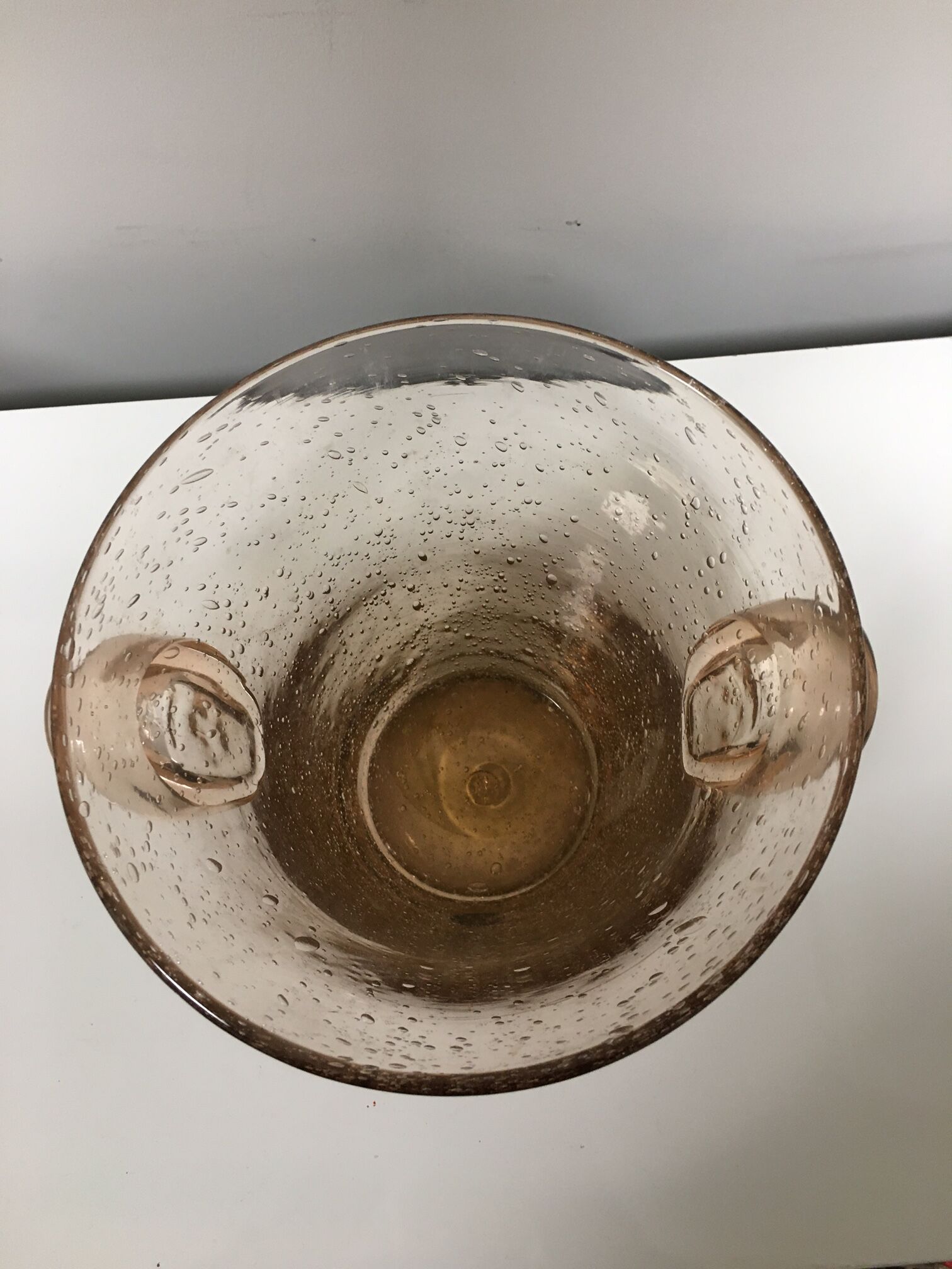 Champagne bucket in bubble blown glass, Verrerie de Riom