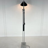 1960's italian adjustable chrome & marble floor lamp