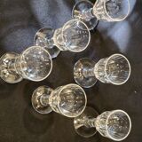 Lot 6 anciens verres a vin porto cristal, Baccarat Modèle Clermont Côtes Plates