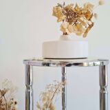 Marble and chrome side table, Italy 1970s