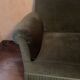 Green velvet bench with fringe