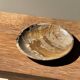Ashtray, circular dish or plate in grey-orange petrified wood D25.5