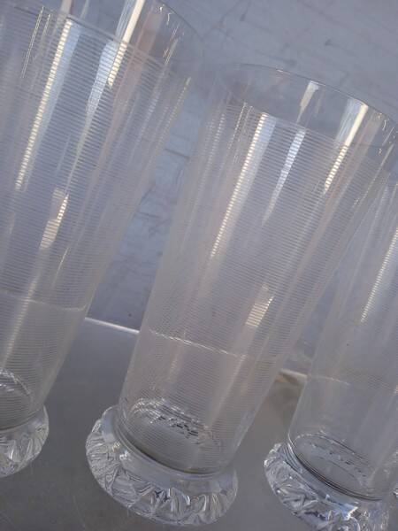 Serie 5 verres Daum cristal filigrané