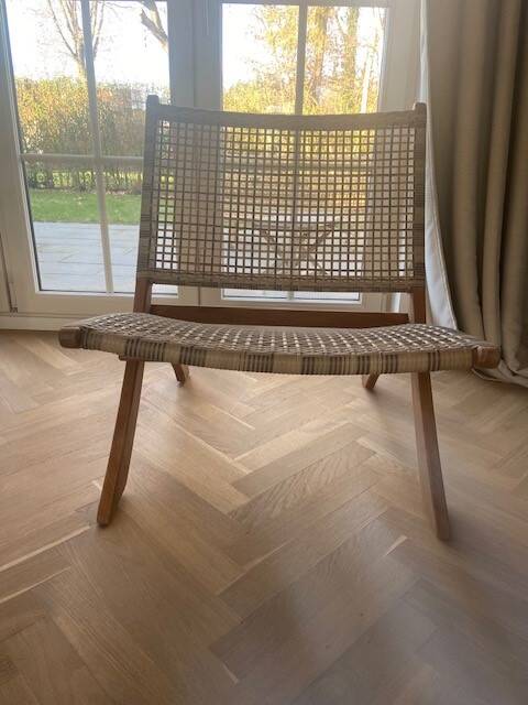 Chaise longue / fauteuil / monoplace rétro en rotin