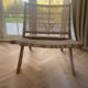 Chaise longue / fauteuil / monoplace rétro en rotin
